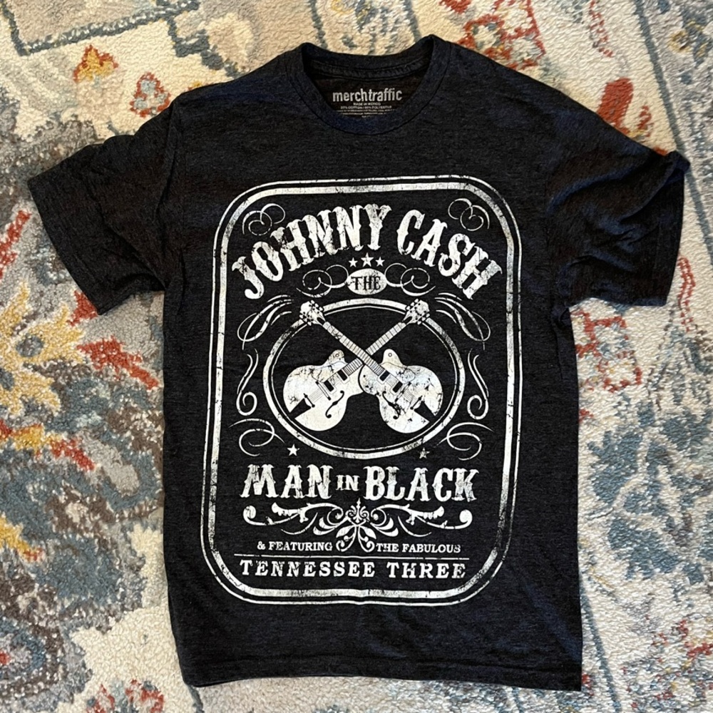 Johnny Cash Gray Graphic T-Shirt